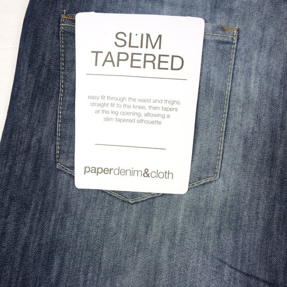 P D&C Slim Tapered Jeans 32x32 Gaige Paper Denim - Picture 3 of 4